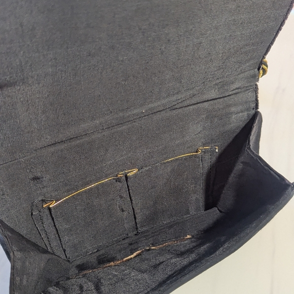 Vintage 70s Velvet Embroidered Handbag Gypsy Hippie Flap Shoulder Bag Clutch - Picture 14 of 15